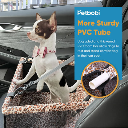 Dog Car Seat Booster Small Pet Puppy Medium Cat Doggie Safety, Leopard Print